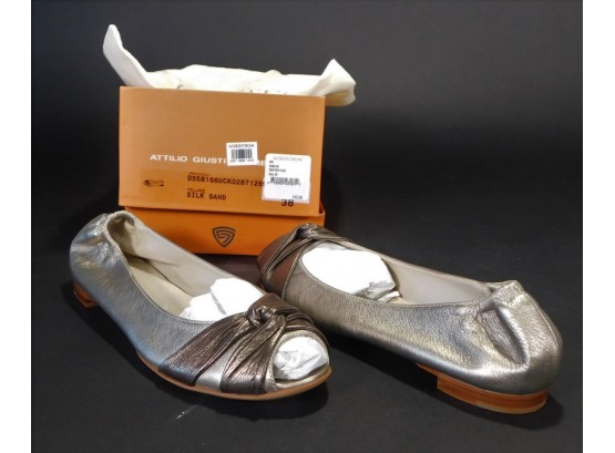 Attilio Giusti Leombruni Women's Silk Sand Shoes Size 8
