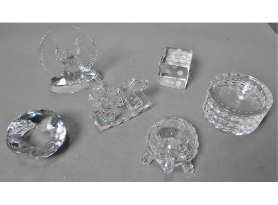 6 Very Nice Figural Crystal/glass Pieces