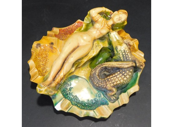 Woman With Alligator Decorative Piece
