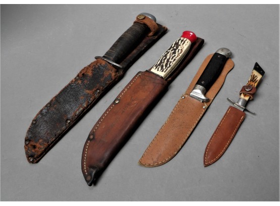 Four Knives With Sheaths
