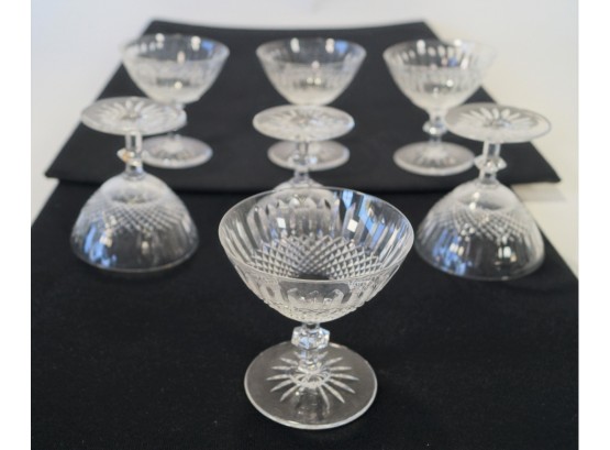 Set Of 7 Vintage Cut Glass Champagne Glasses