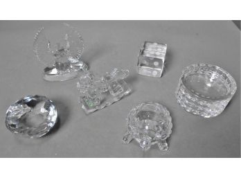 6 Very Nice Figural Crystal/glass Pieces