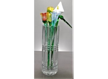 Vase With Glass Flowers