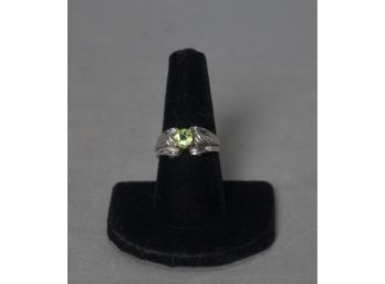 Sterling And Peridot Ring, Size 7.5