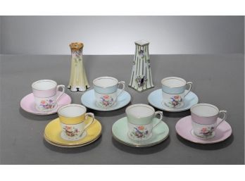 Vintage Colclough Demitasse Cups And Hairpin Holders