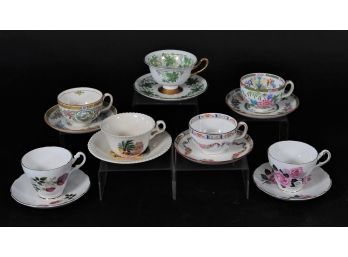 Mixed Lot Of Vintage English China Teacups And Saucers