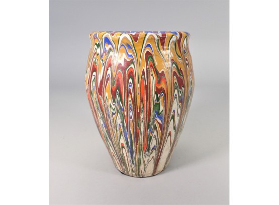 Colorful Painted Clay Vase