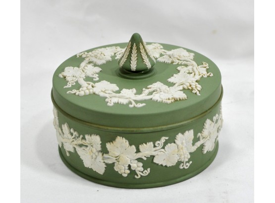 Vintage Wedgwood Jasperware Sage Green Trinket Box