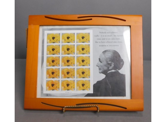 Framed Book Of Georgia O'Keefe Postage Stamps 1995