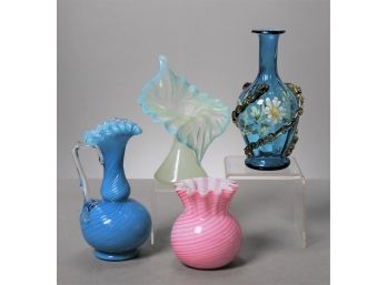 Lot Of 4 Vintage Glass Vases