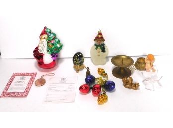 Vintage Ornaments Lot, Candle Holders