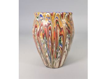 Colorful Painted Clay Vase