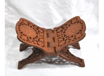 Hand Carved Exotic Wood Foldable Display Stand Book Holder