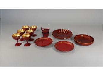 Set Of Lacquer Ware - Japan