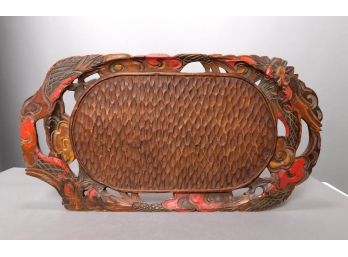 Antique Wood Hand Carved Tray