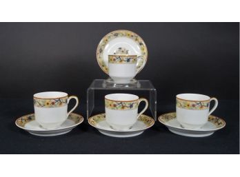 Vintage Haviland Limoges 'Chantilly' Pattern Demitasse/Espresso Cups