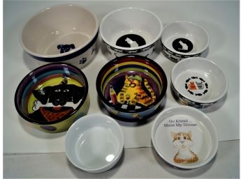 Lot Of 8 Dog/cat Bowls