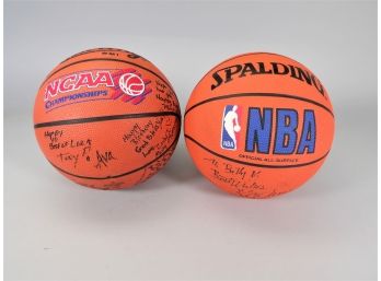 2 Signed Basketballs - NBA & NCAA Championships