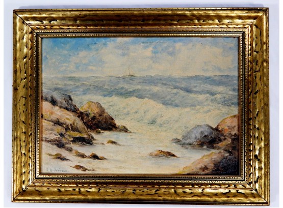 Vintage Seascape Oil Painting Signed