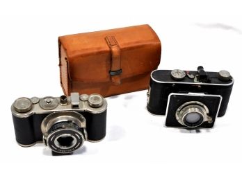Antique Camera Lot One With Original Leather Case