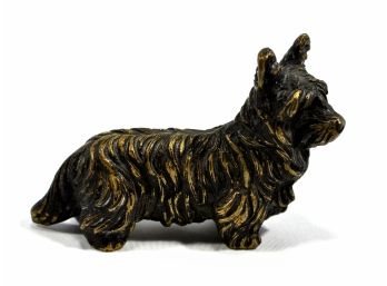 Antique Terrier Dog Bronze Sculpture
