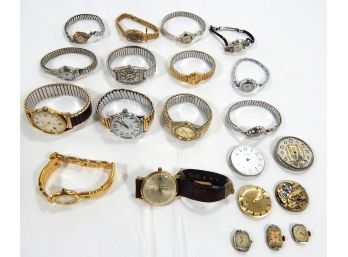 Lot 7 Vintage Watches & 7 Movements