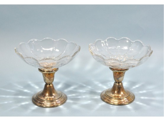 Pair Vintage GORHAM Sterling Silver Pedestal Bowls