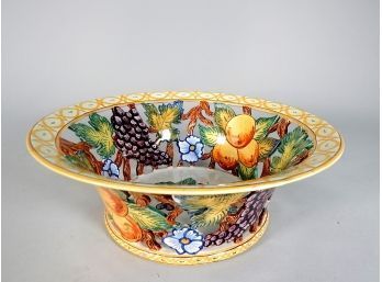 Nice French Fruit Bowl Hand Painted  - Faiencerie De Malicorne