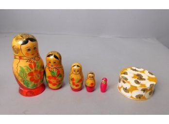 Vintage Russian Nesting Dolls, Coty Powder