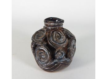Vintage Art Pottery Swirl Vase- Signed