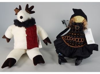 Pair Of Woof & Poof Holiday Dolls