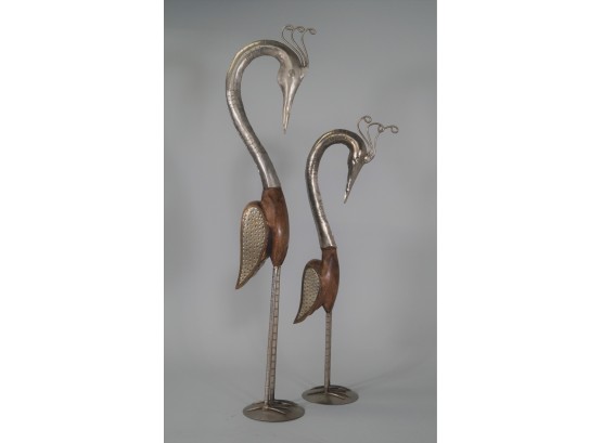 Pair Of Stylized Cranes