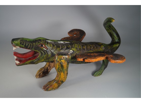Folk Flying Dragon Wood Sculpture