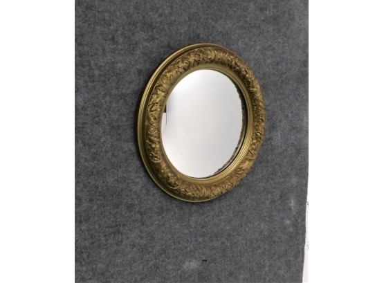 Vintage Gold Round Convex Mirror