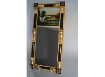 Antique Mirror With Reverse Glass Painting
