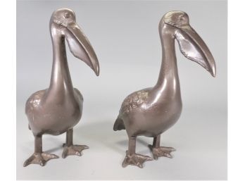 Two Metal Pelicans