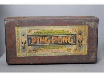 Vintage Parker Bros. Ping Pong Box And Racquets