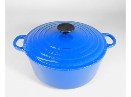 Vintage Le Creuset Cast Iron Enamel Made In France Dish Pot Blue
