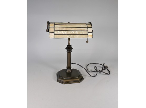 Stained Glass Bankers Table Lamp