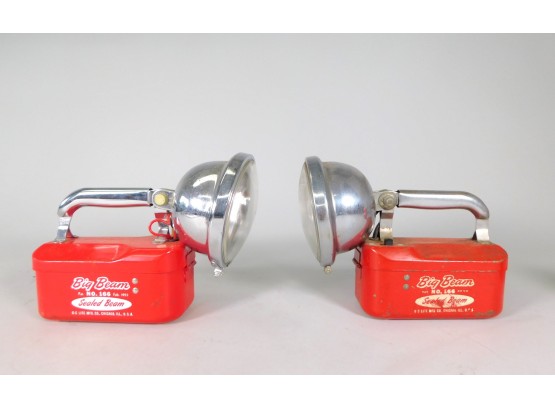 Pair Vintage BIG BEAM Lanterns / Flashlights