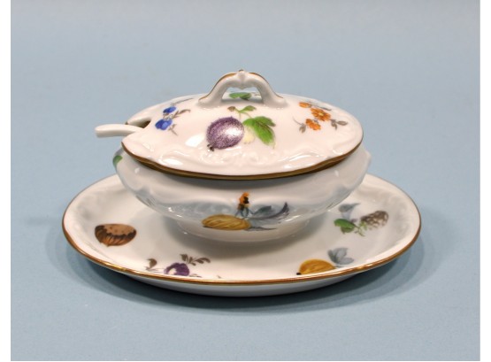 Vintage Porcelain LIMOGES Sause Dish With Lid & Spoon