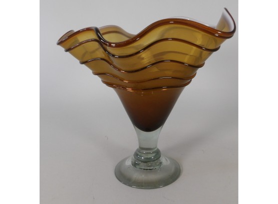 Hand Blown Decorative Footed Bowl