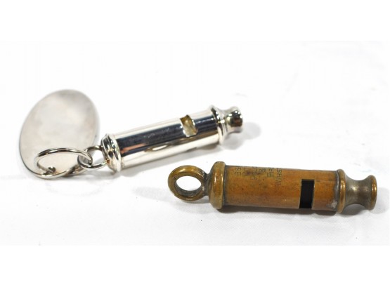 Lot 2 Vintage Whistle- B & R City Police & Fire Whistle