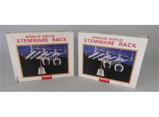 Pair Of Modular Acrylic Stemware Racks