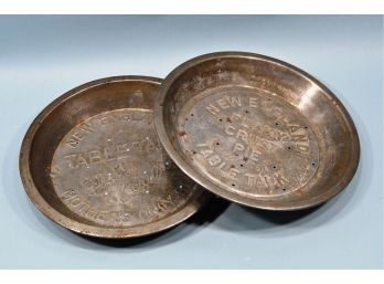 Pair Vintage New England Table Talk Pie Plates / Pans