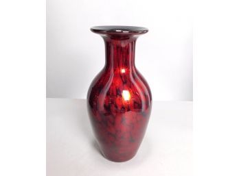 Original Dale Tiffany Mouth Blown Red Lava Art Glass Vase