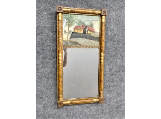 Antique Reverse Painting With Mirror
