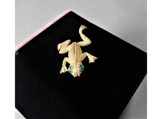 Gold Frog Pin By Monet
