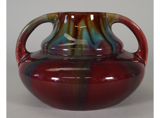 Double Handle Drip Glaze Pottery Vase