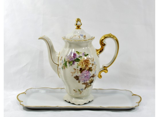 Vintage Porcelain Set: Rosenthal Teapot & Limoges Tray